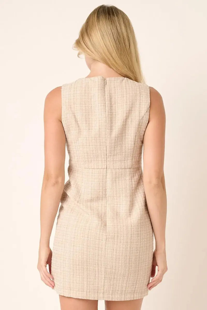 Mittoshop Tweed Sleeveless Mini Dress for Chic Style - Love Salve